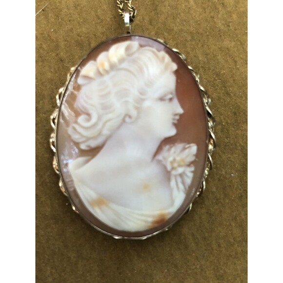 Stunning Vintage Van Dell Gold Filled Cameo With 18” Gf Rope Chain Mid Century - Picture 4 of 9